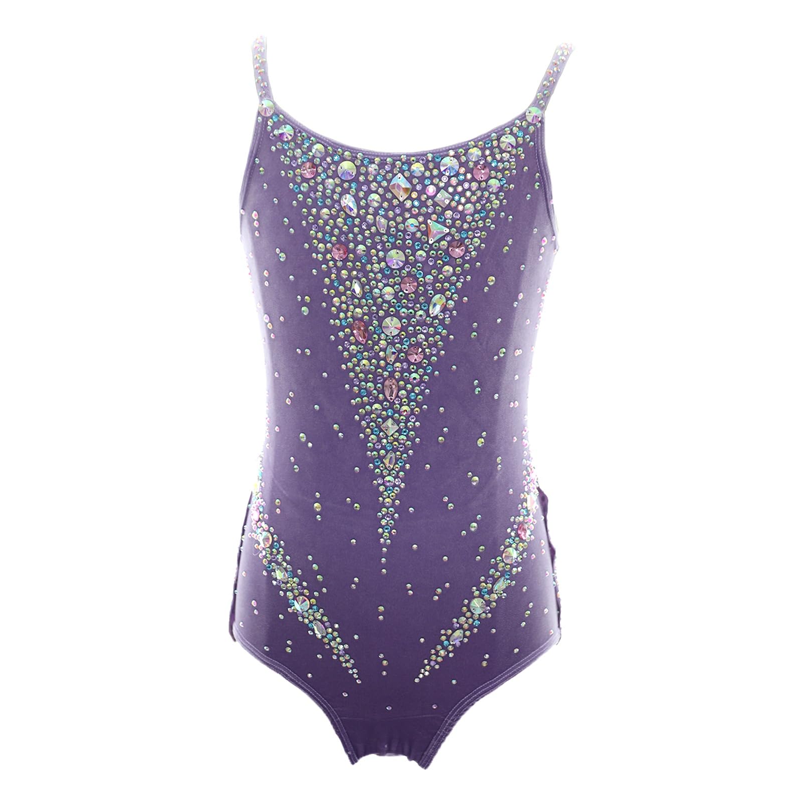 Damen Rhythmische Gymnastik Trikot Ärmellos Personalisierung Mädchen Tanz Unitards Performance Wettbewerb