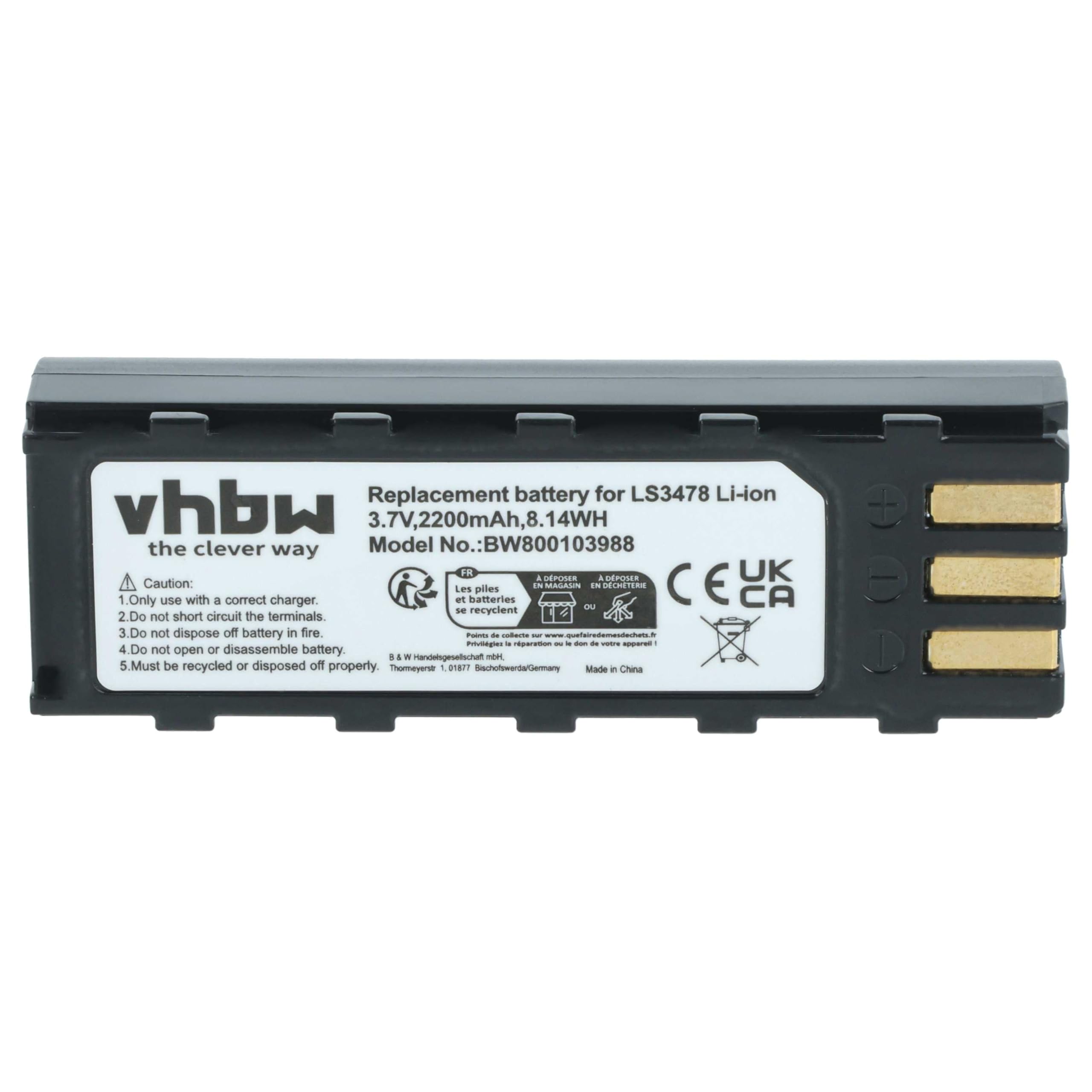 vhbw 5 x akumulator kompatybilny z Honeywell 8800 skaner kodów kreskowych POS (2200 mAh, 3,7 V, litowo-jonowy)