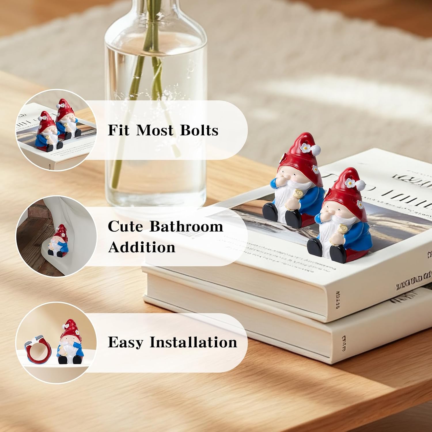 Toilet Screw Cover Caps, Toilet Screw,Decorative Caps, 2 Pcs | Durable Resin bolt caps with quick installation, practical replacement accessories to beautify your home bathroom space
