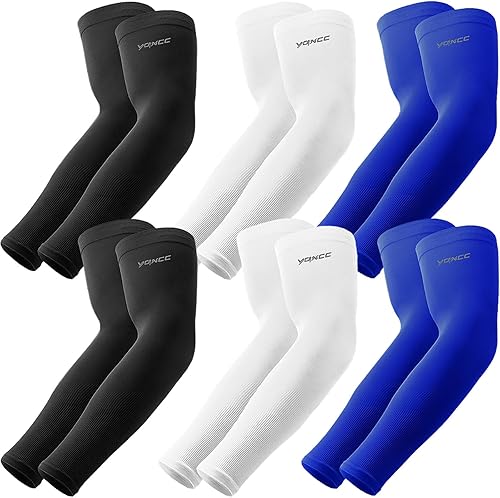 Vista 34 de YQXCC 4 pares de mangas de brazo, mangas de compresión deportivas de protección solar UV para hombres y mujeres, mangas de brazo de baloncesto