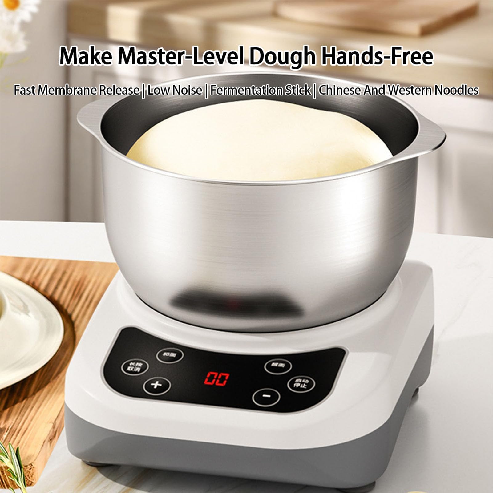 Mezcladora De Masa 7l/9l, Máquina Automática para Amasar De 250w con Función De Fermentación, Máquina Eléctrica para Masa, Amasadora Automática De Gran Capacidad, Batidora De Pie para Horneado 9L