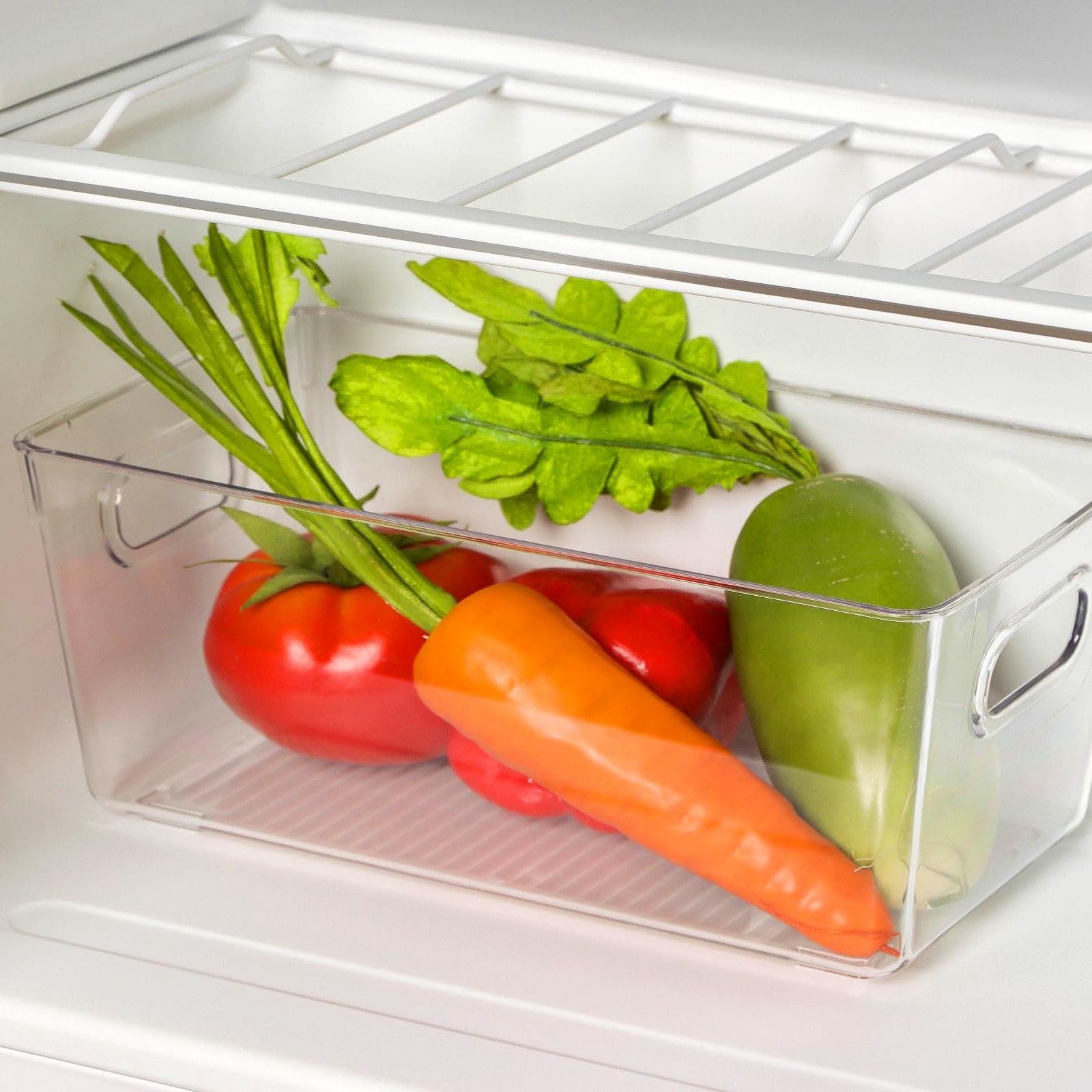 SINJEUN 8 organizer per frigorifero, contenitori con manici, contenitori trasparenti per alimenti, per cucina, frigorifero, credenza