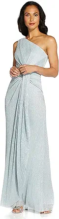 Women's Stardust Pleated Draped Gown