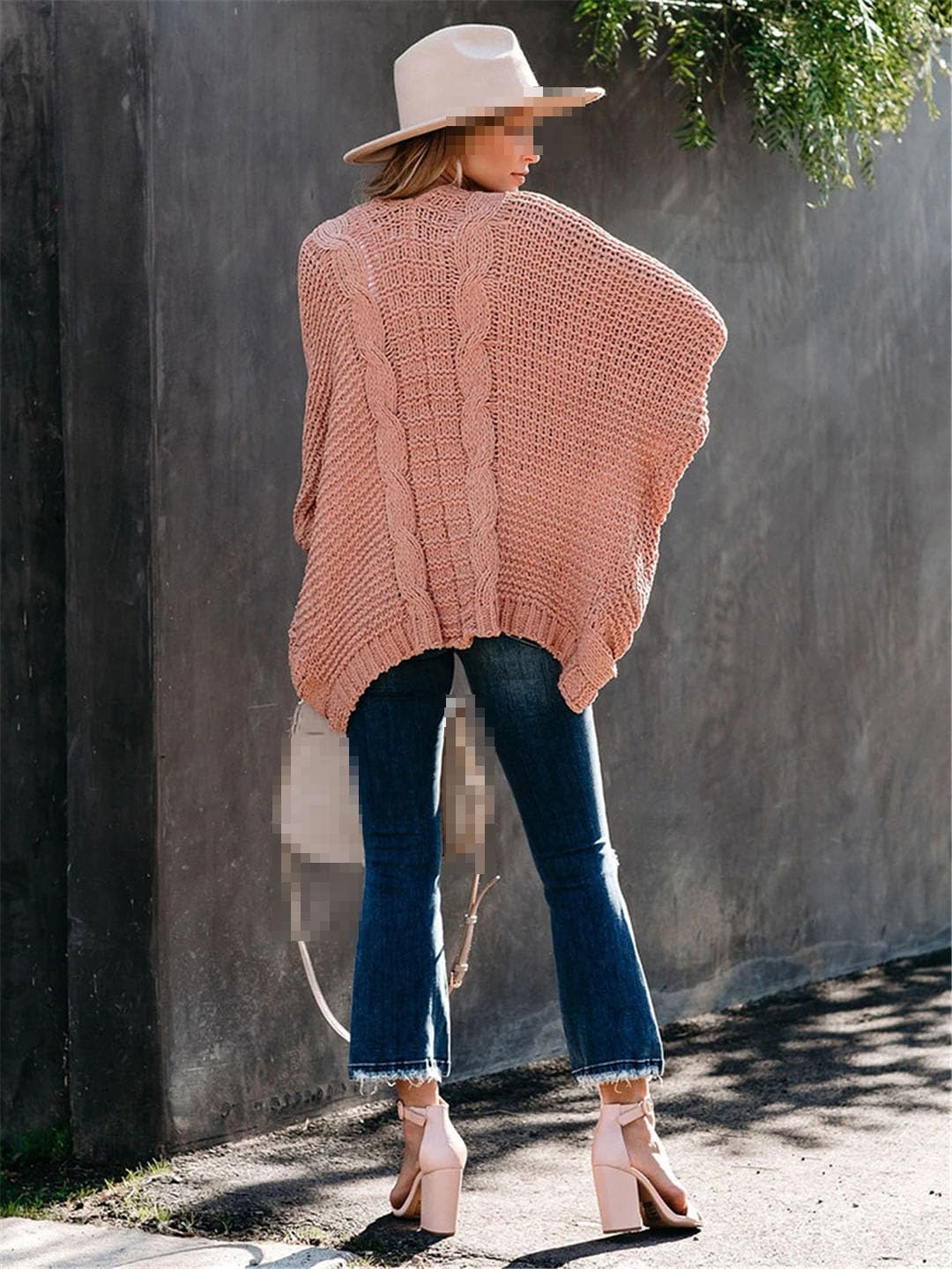 Vogrtcc Cardigan Lavorato A Maglia A Maniche Lunghe da Donna con Tasche Cardigan Larghi Intrecciati