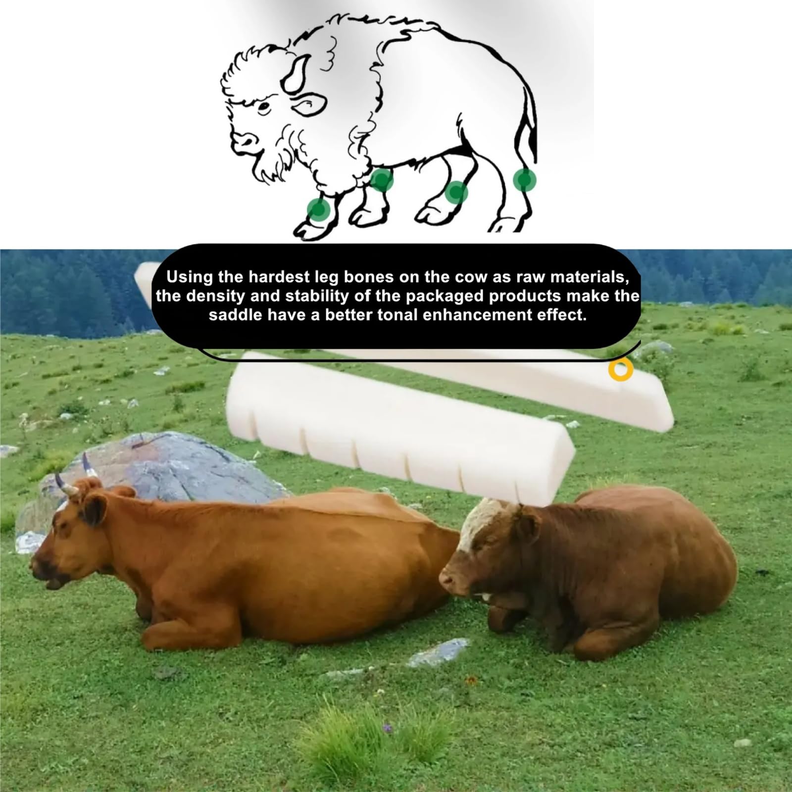 6 Corde Chitarra Ponte Spilli Dado Acustico Corde Corde Di - Foto 3