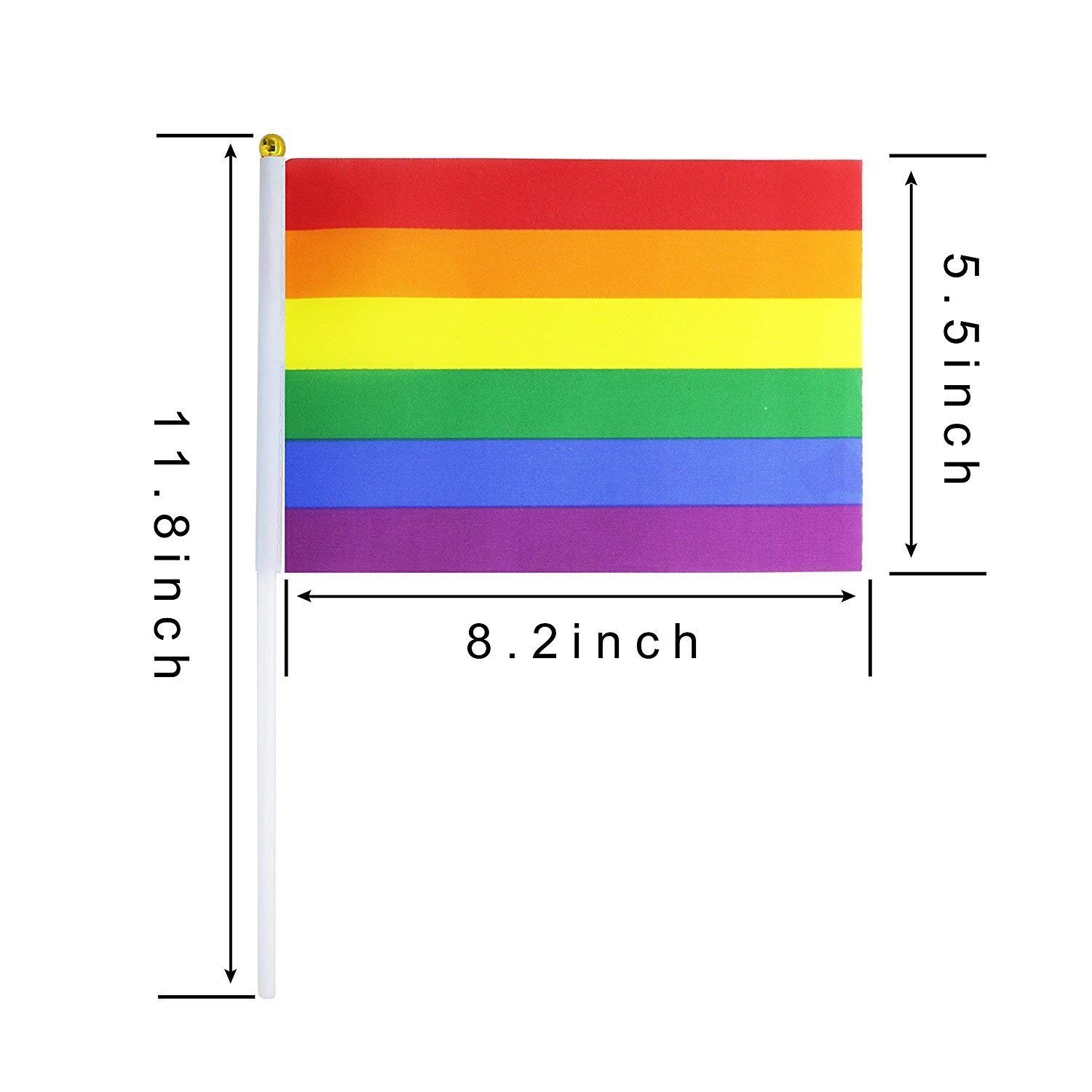 Hananona 50 Stück Progress Pride Regenbogenflaggen – Mini-Handflaggen Für Paraden, Partys & Dekoration