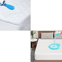Vista 1 de Protector de colchón impermeable de bambú refrescante tamaño King, tela de aire 3D transpirable y protector de colchón individual impermeable