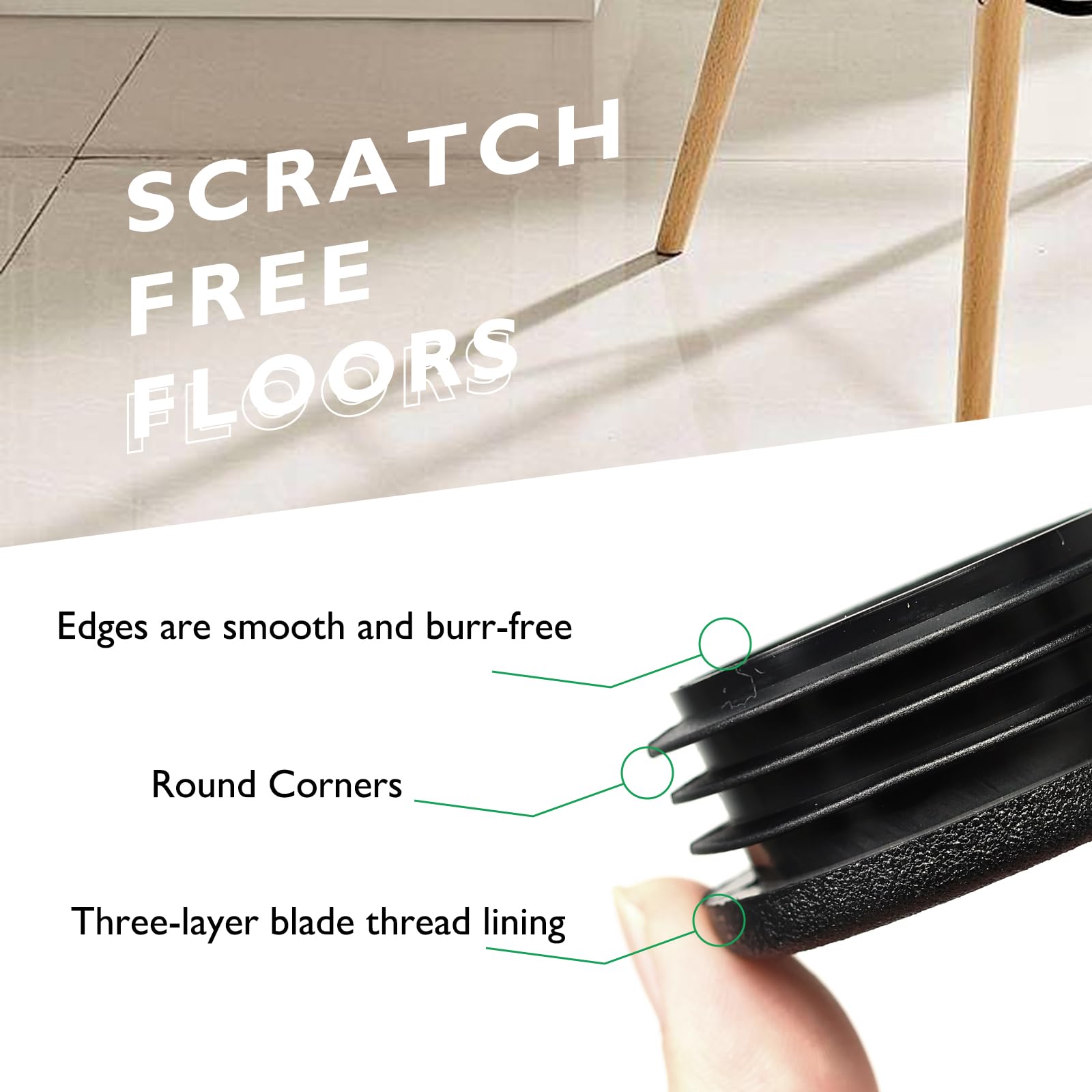 EASYEAH 12-Pack 50mm Black Plastic Hole Plugs – Round Chair Leg Caps, Tubing End Covers For Furniture, Metal Pipes