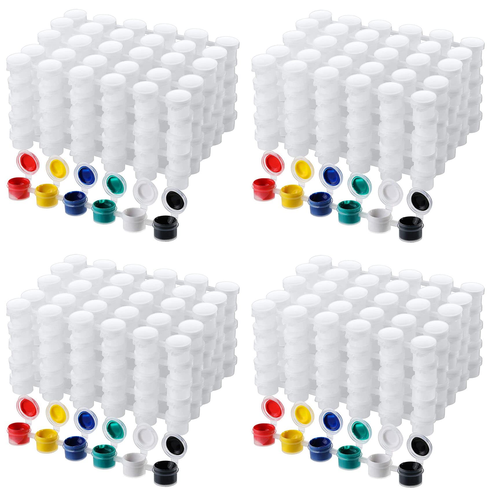 200 Streifen Leere Farb Streifen Farb Topf TöPfe Klare Lagerung Farb BehäLter Mini Mal Becher Topf 3 Ml / 0,1 Oz