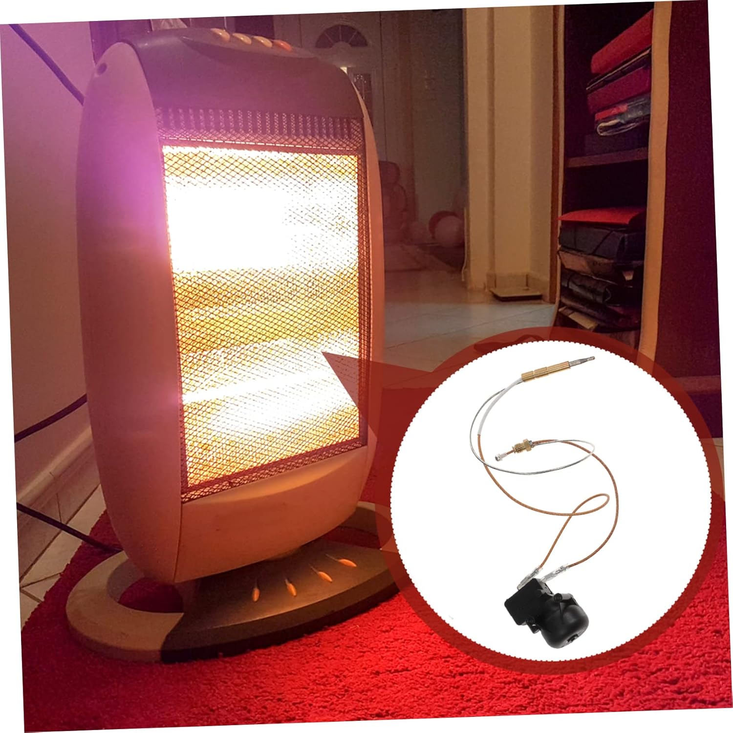 Mikikit 4sets Thermocouple and Tilt for Propane Patio Heater Repair Compatible Outdoor Standing and Dome-Style Heaters Replacement for Ignition Issues