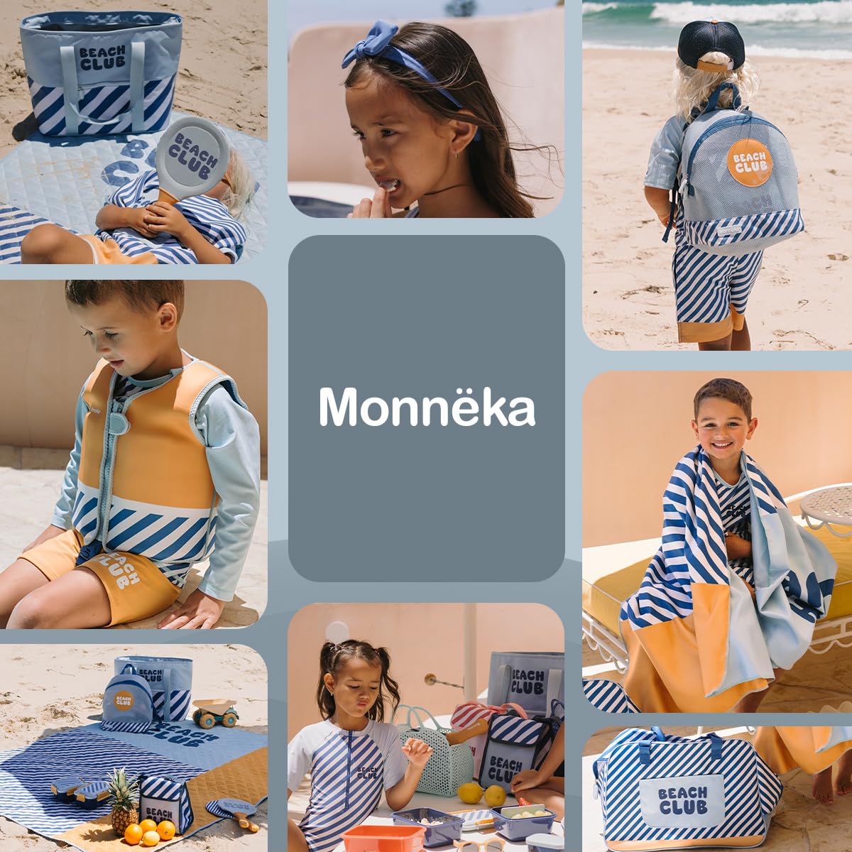 Poncho da Bagno con Cappuccio per Bambini | Asciugamano Assorbente, Asciugatura Rapida in Tessuto Morbido | Leggero e Confortevole | Spiaggia, Piscina o Casa | Blues & Beyond 1 a 3 anni