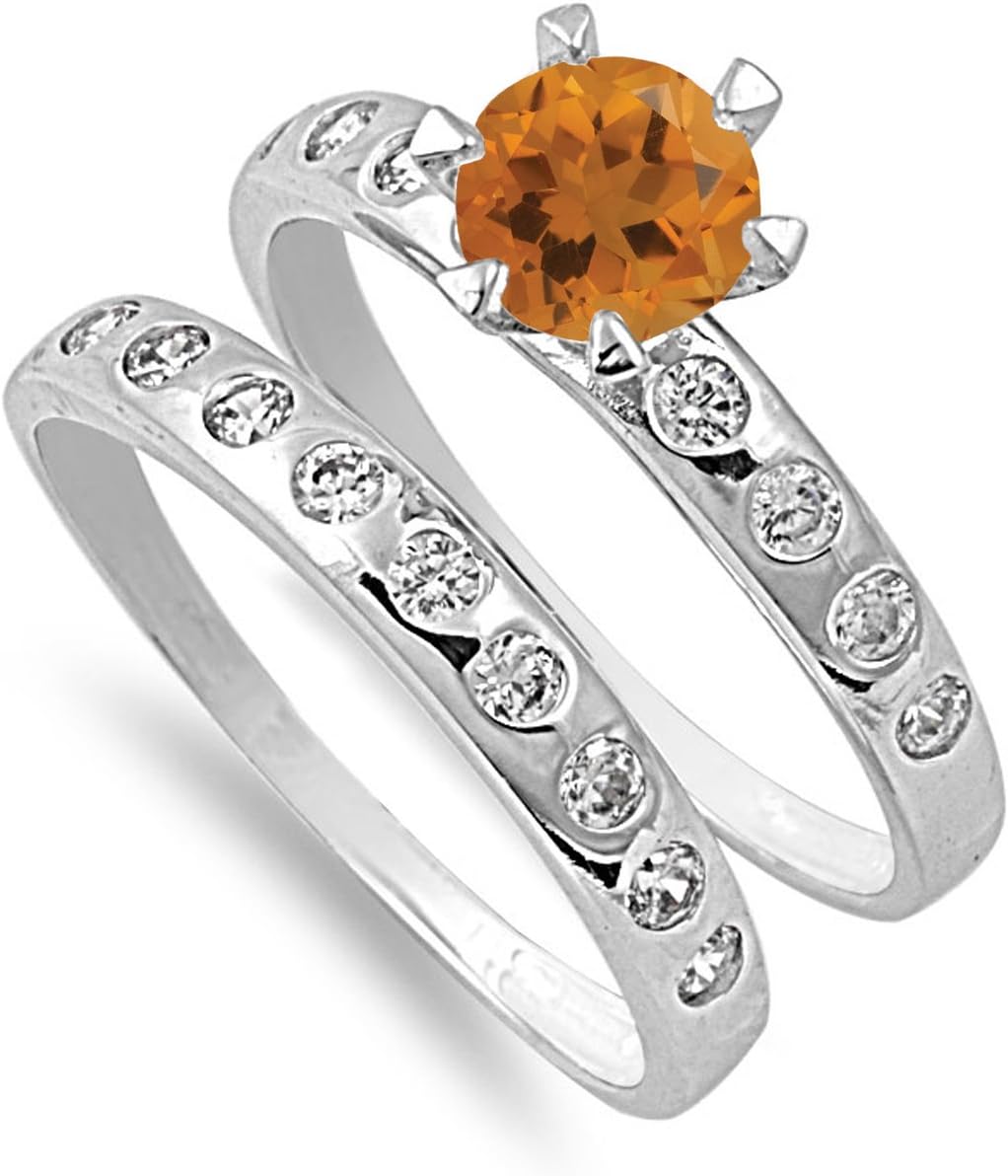 CHOOSE YOUR COLOR Sterling Silver Round Ring