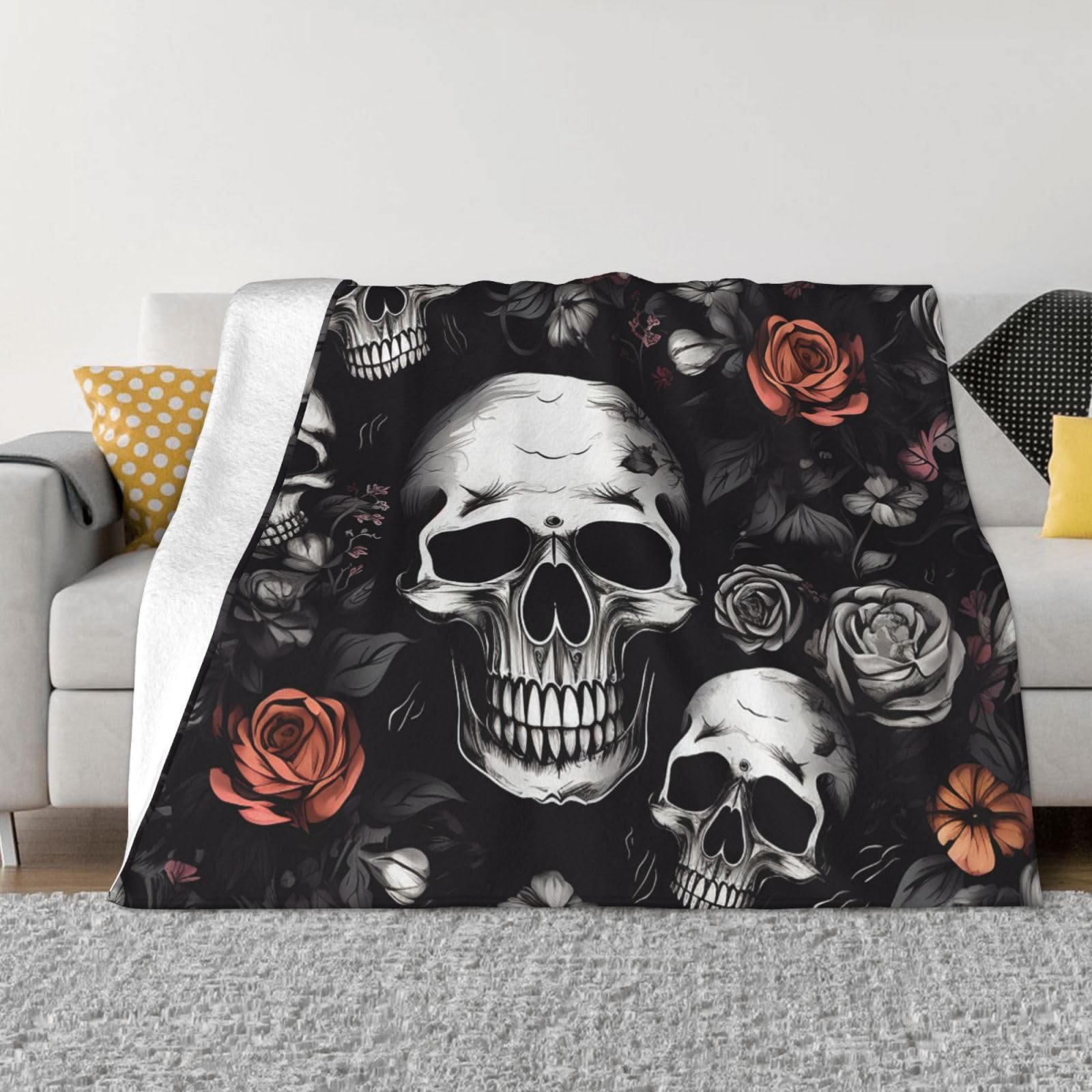 Couverture ultra douce en micro polaire noire plaid flanelle chaud pour lit adulte