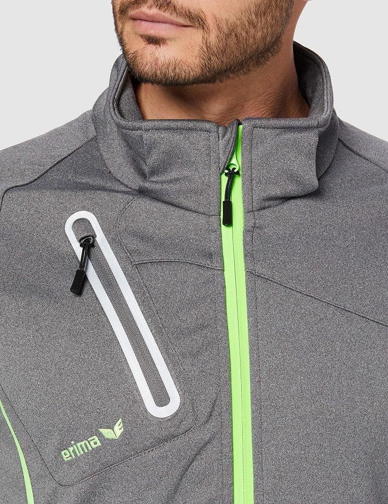 Erima Mężczyźni Kurtka softshell Function (9060710), szary melanż/green gecko, XL