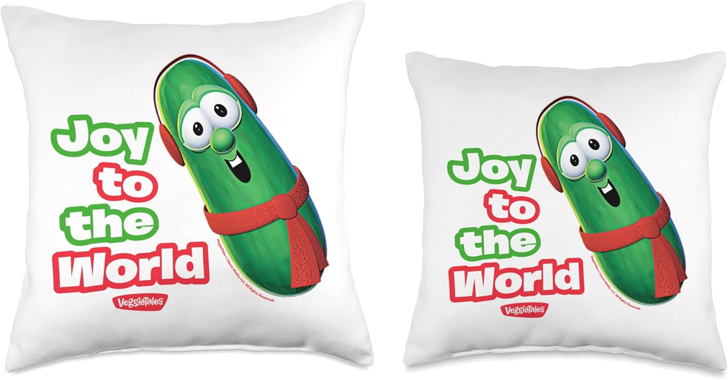 VeggieTales Joy to The World Larry The Cucumber Throw Pillow