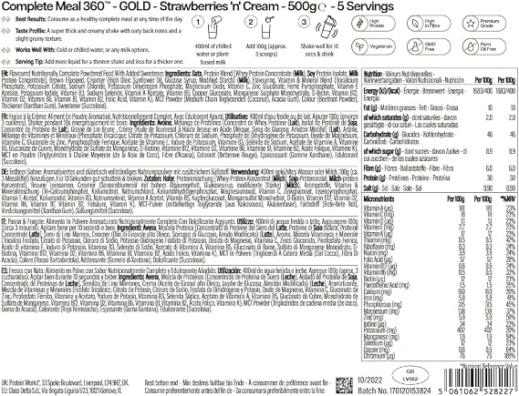 Protein Works | Complete Meal 360 - Gold, Strawberries 'n' Cream, 500g