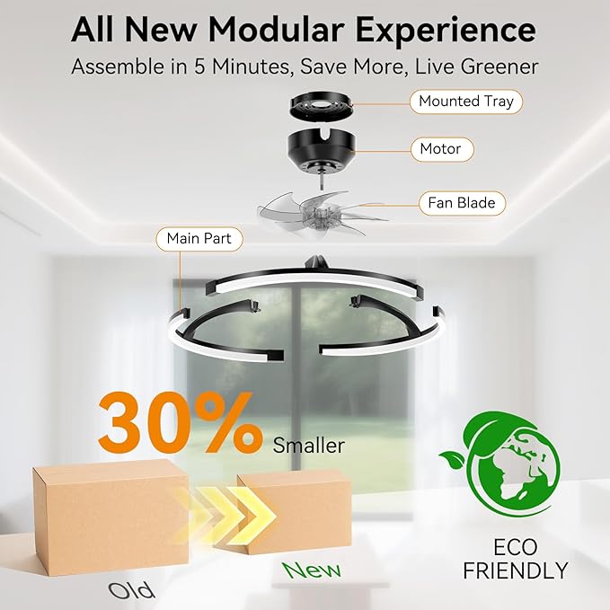 Ventilador de Techo 20 Pulgadas con Luz LED Dimmable y Contr miniatura 8