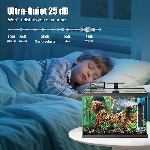Miniatura 6 de Filtro interno para acuario, filtro mejorado para tanque de peces de 100 a 300 galones con protector de peces, bomba de susurro sumergible de 660