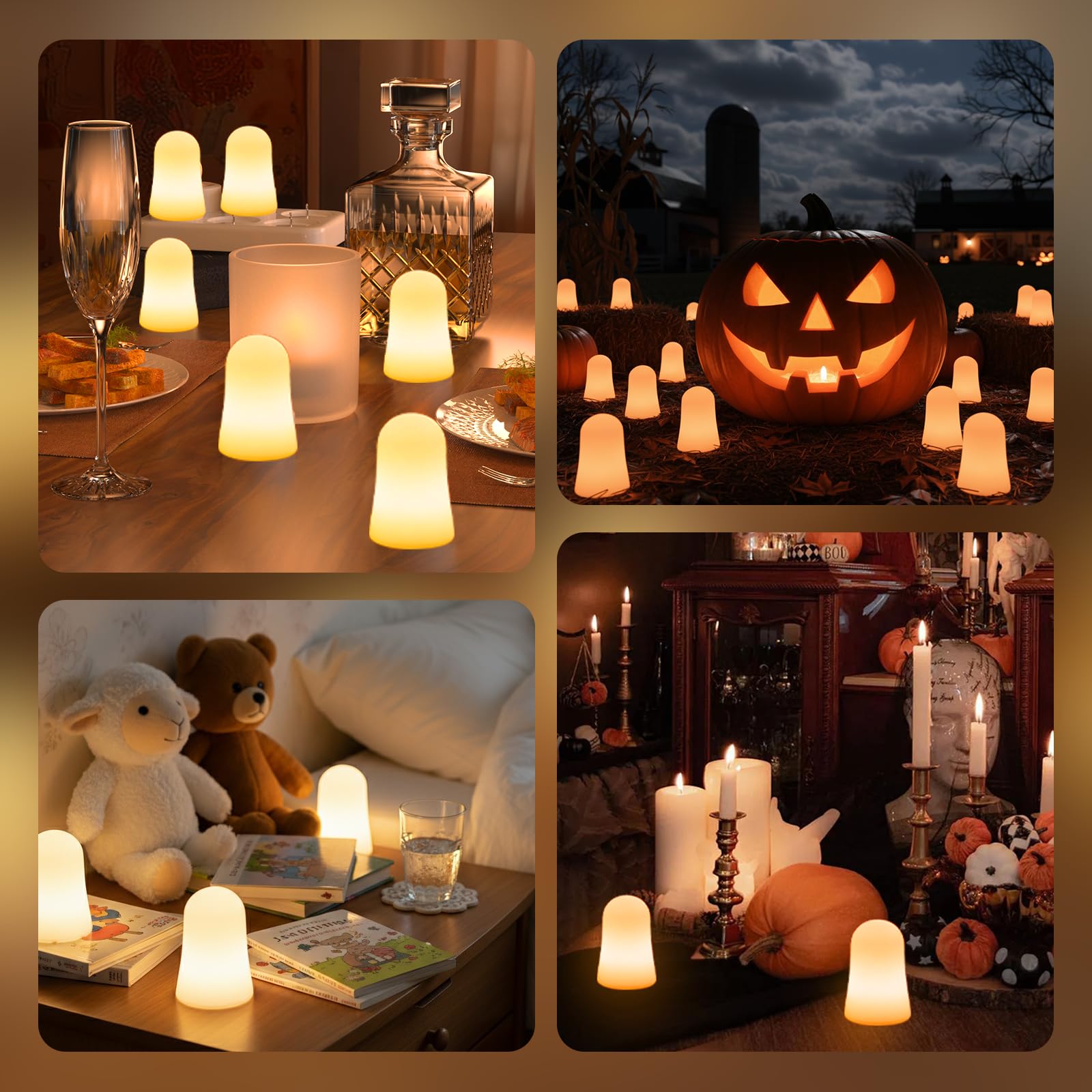 Candele a LED RGB, confezione da 12, multicolore con bianco caldo, base magnetica ricaricabile, telecomando, stazione di ricarica, 5 x 5 x 25 cm