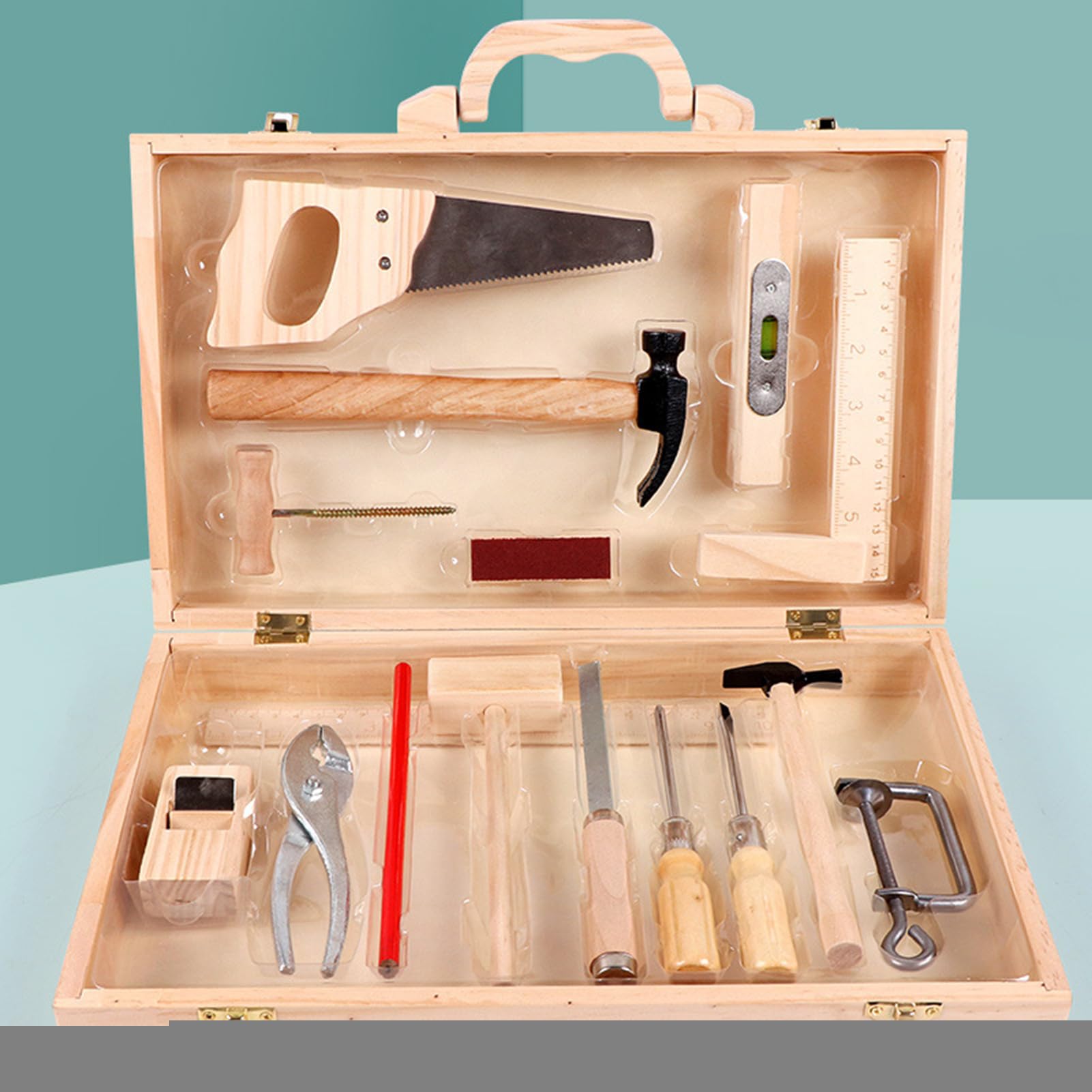 Set di attrezzi in legno per bambini,Set di attrezzi per bambini Fai finta