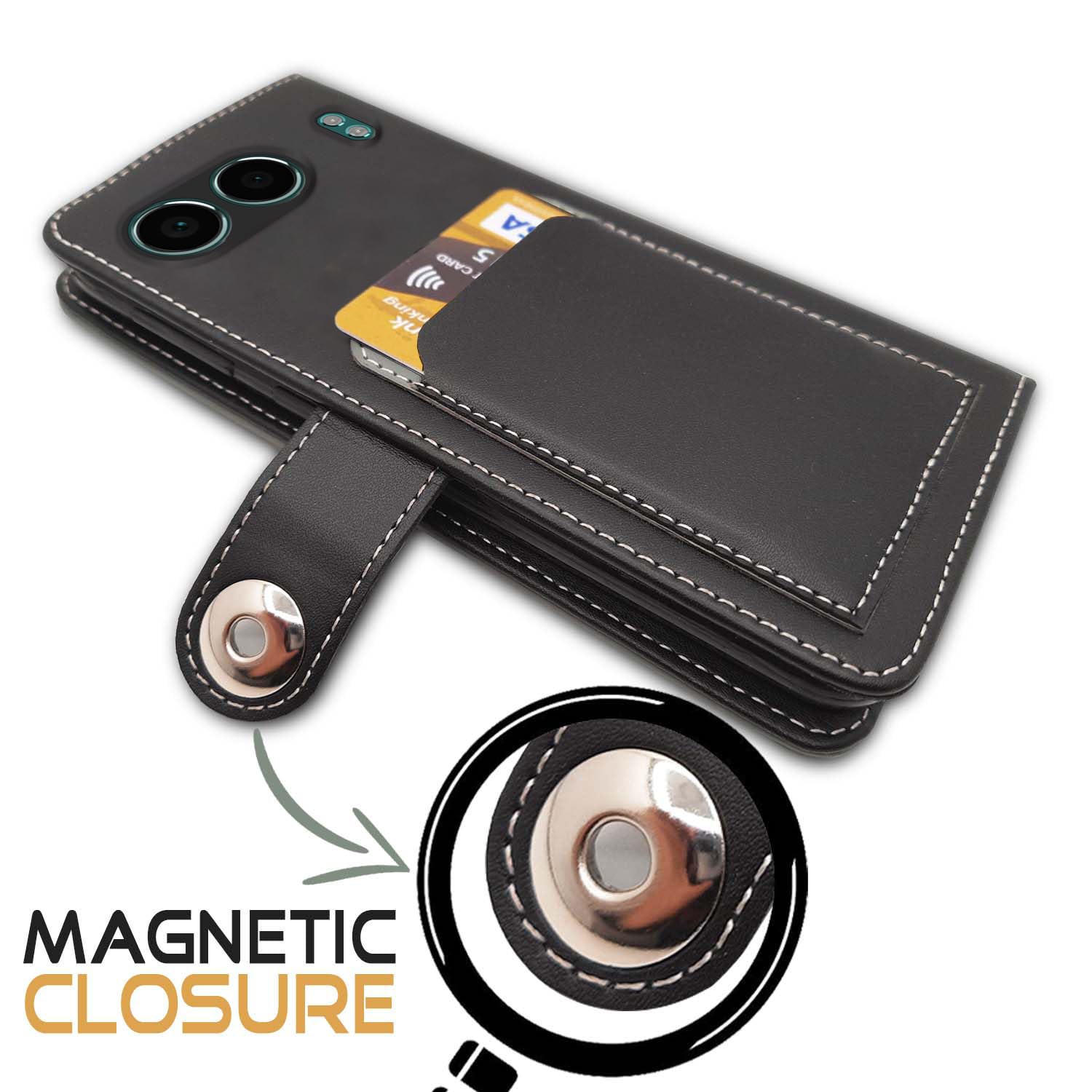 Pikkme Flip Cover | Genuine PU Leather Finish | Full 360 Protection | Wallet Style | Inbuilt Pockets & Stand | Strong Magnetic Flip Case for OnePlus Nord 4 5G (Grey) 1