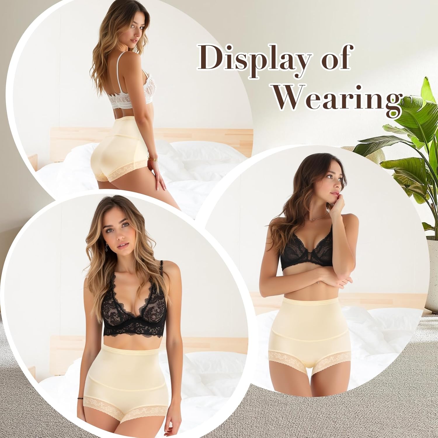 Women's High Waisted Underwear Lace Panties for Women Underpants Full Coverage Soft Breathe Briefs Multipack - Image 2