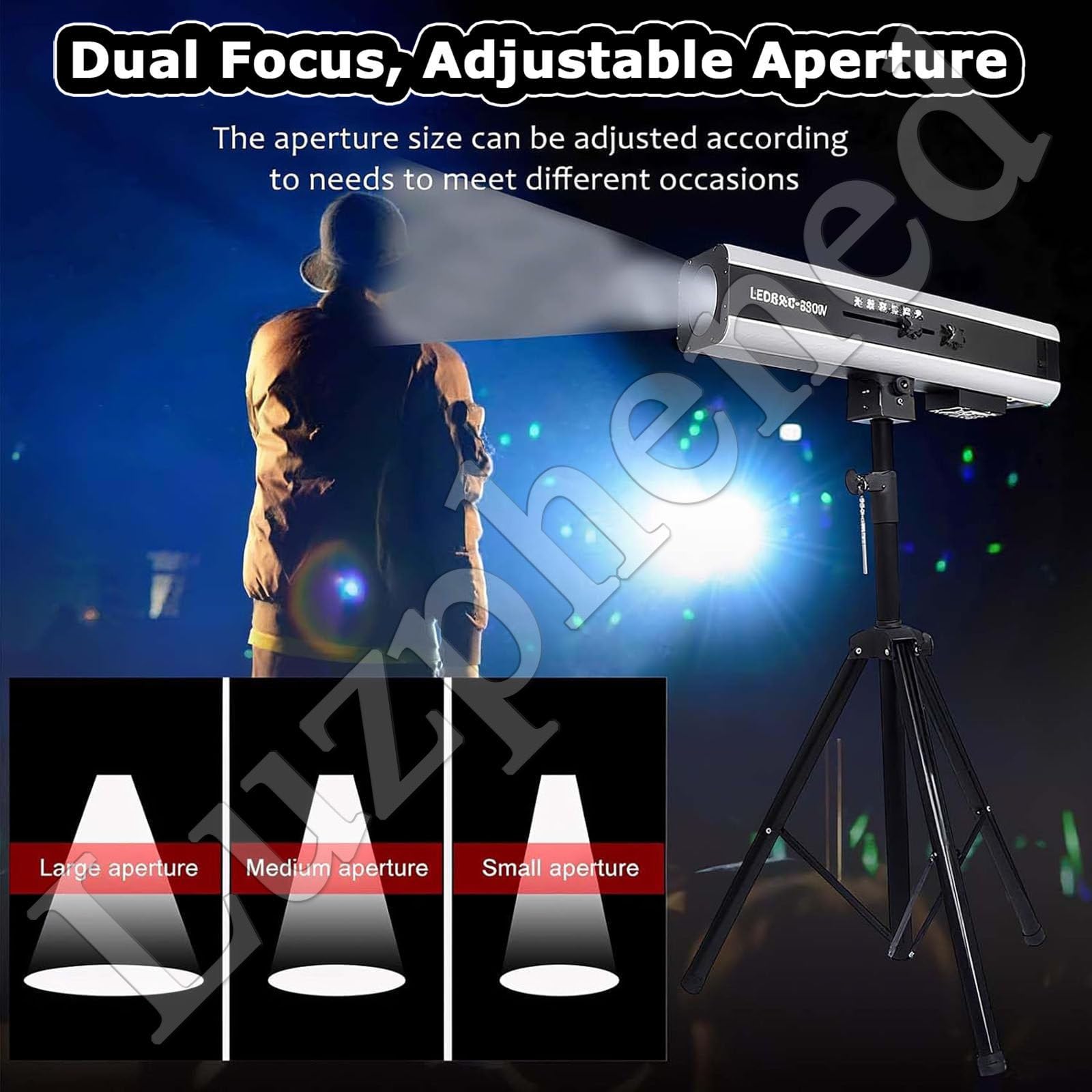 Faro A LED da Palcoscenico da 330W/660W/880W, Faretto A Profilo con Zoom Manuale con apertura regolabile e controllo della temperatura colore, per eventi, teatro, discoteca, feste e spettacoli 660W