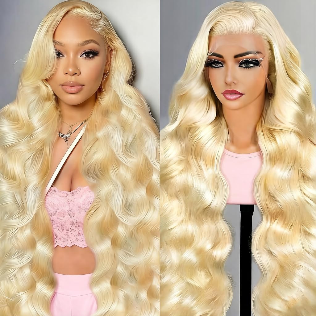 Blonde Human Hair Wig 28 Inch 613 Lace Front Wig Human Hair 13x4 Body Wave Hd Transparent Lace Front Wigs Human Hair Pre Plucked With Baby Hair 200% Density.