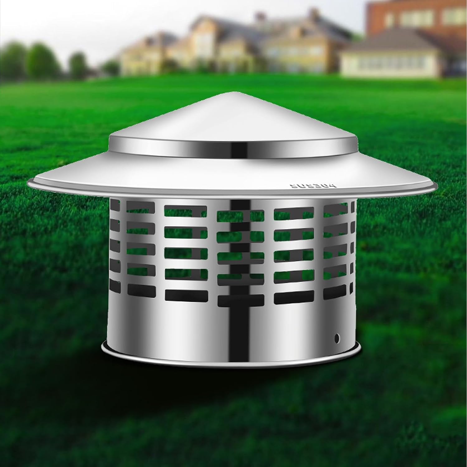 Hyuduo 8 Inch Chimney Cap,304 Stainless Steel,Spark Arrestor Mesh,Outdoor Accessory Topper