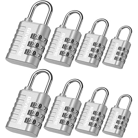 GIVERARE 8 Pack Combination Lock, 3 