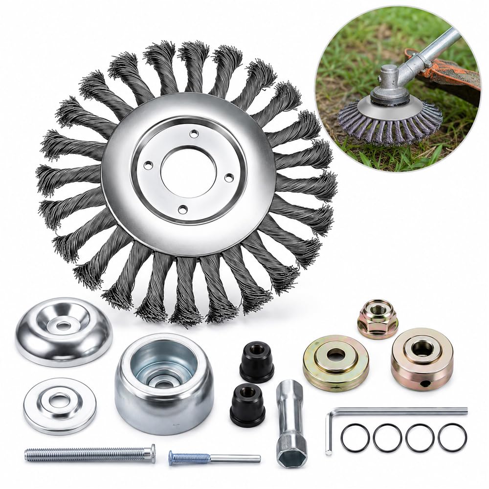 Głowica trymera do trawy z drutu stalowego 15 cm do STIHL FS 240 C-E, niezniszczalne ostrza do przycinania drutu, adaptery do obcinarki do chwastów