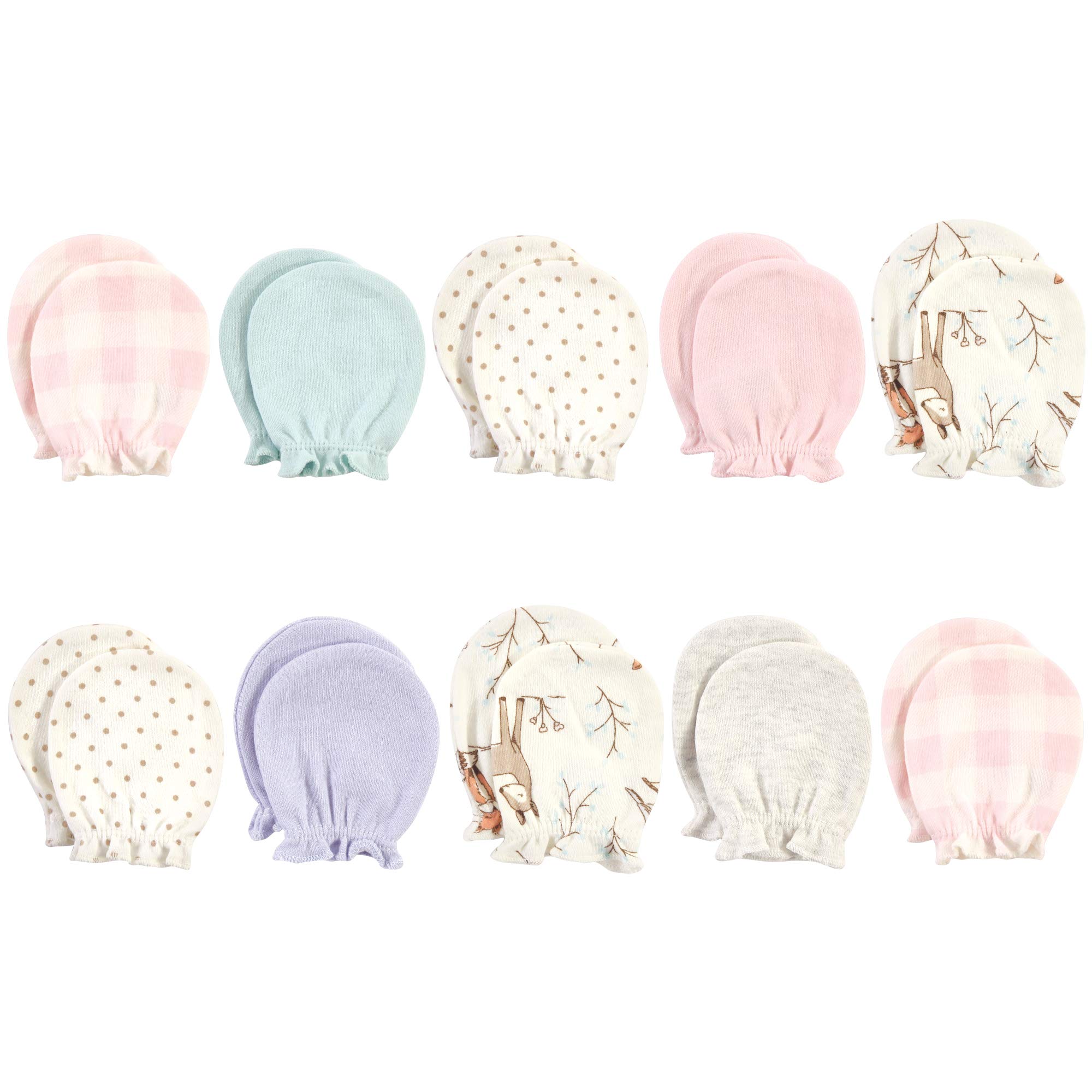 Hudson Baby Baby Hudson Baby Unisex Baby Cotton Scratch Mittens, Pink Clouds, One Size