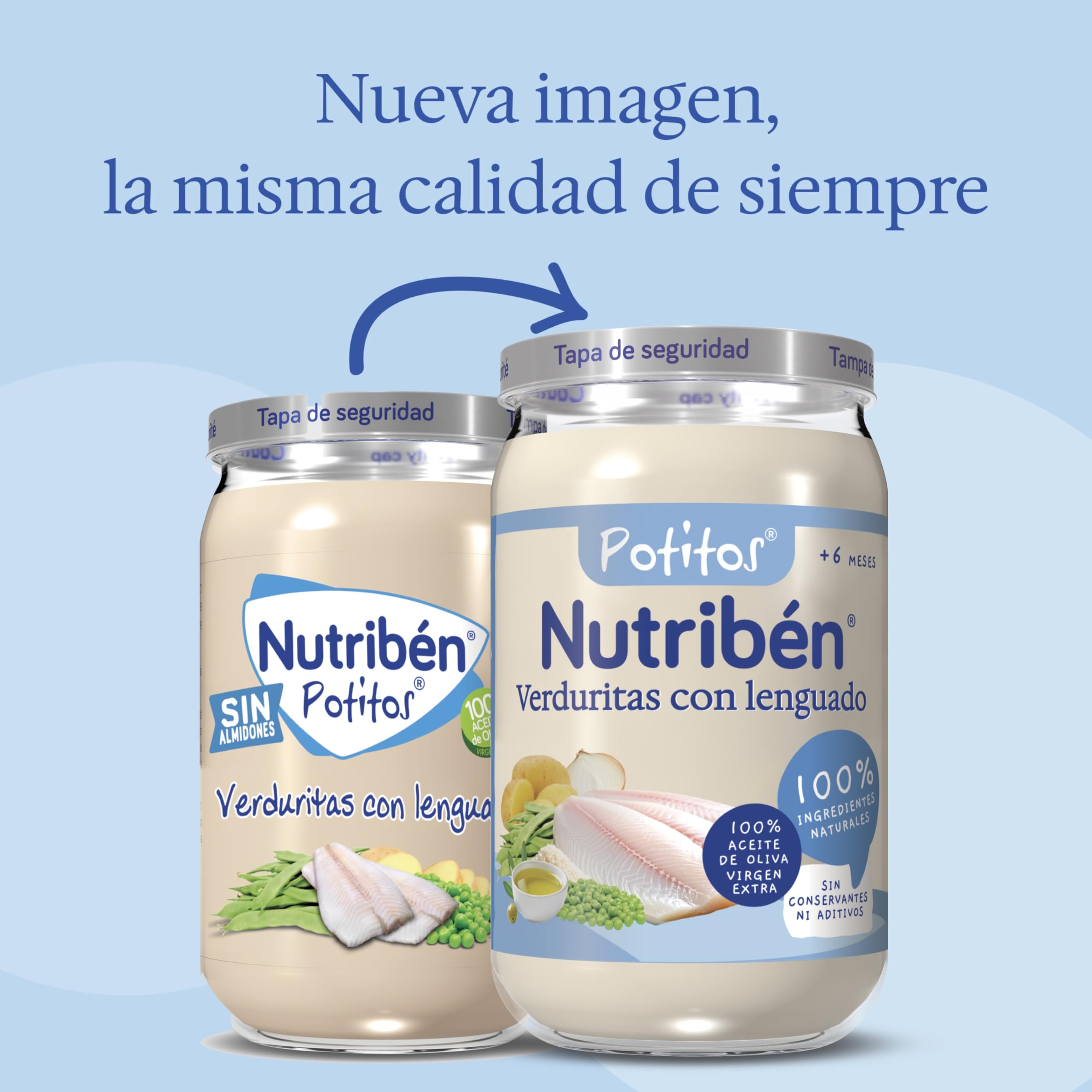 Nutribén Potitos De Verduritas con Lenguado Pack de 6 x 235 gr Desde los 6 meses