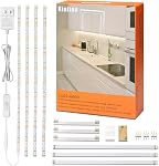 Kintion LED Under Cabinet Lighting, Flexible Under Counter LED Lights for Kitchen, Shelf, Counter, Showcase, Cupboard, 6.6FT Under Cabinet Light, Warm White Strip Lights, with Power Adpter