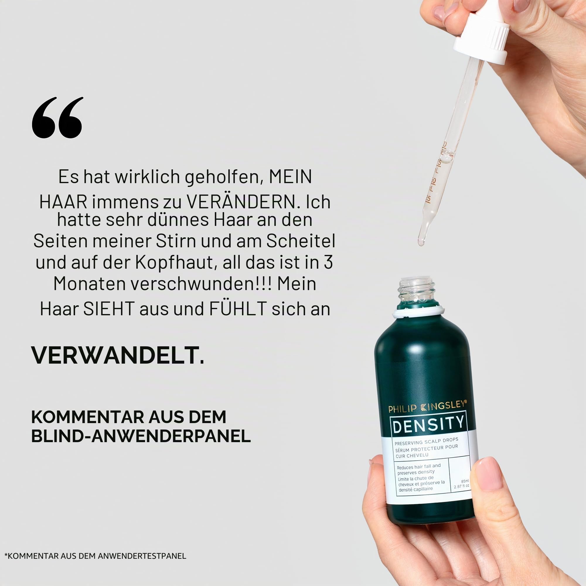 Philip Kingsley | Dichteerhaltende Kopfhauttropfen | Hair Density Serum gegen dünner werdendes Haar und Haarausfall | Kopfhautpflegeprodukte gegen Haarausfall | 85ml