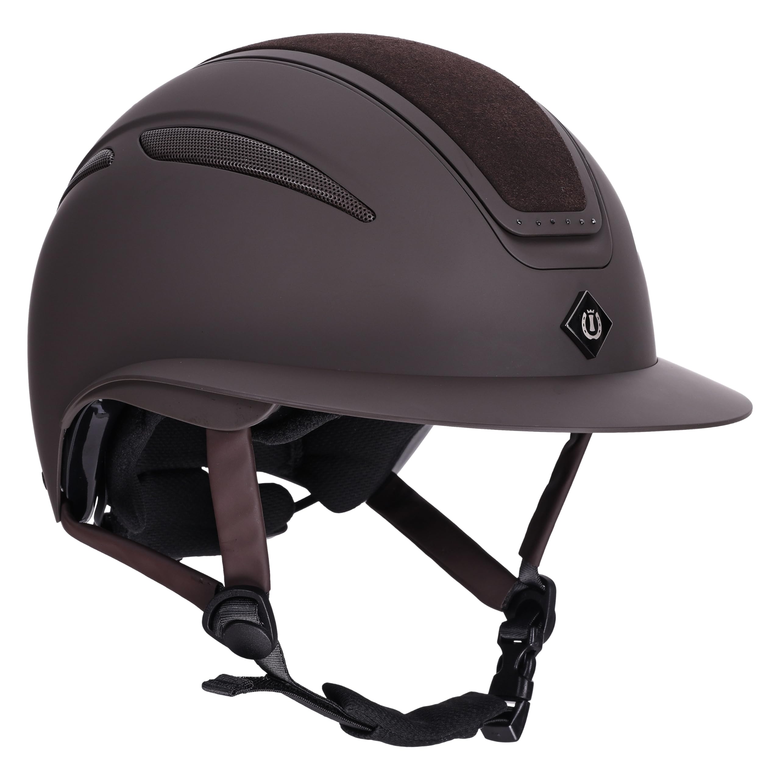 Imperial Riding IRH Olania Deluxe Big Visor Riding Hat with Large Visor, Dark Brown, L