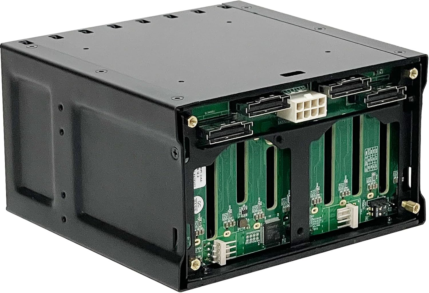 Generic ZhenLoong 2.5-inch 8 Bay NVMe U.2 SSD Hard Drive Disk HDD Hot-swap Module Cage with 32Gb Backplane SFF8654 X8 Interface/Installation of 2 Optical Drive Positions.