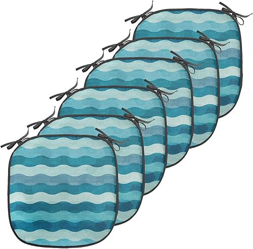 Miniatura 8 de Ambesonne Juego de 6 cojines de asiento para silla de flores, estampado temático de amapola, diseño de peonía de amapola, amor, bodas, acolchado de