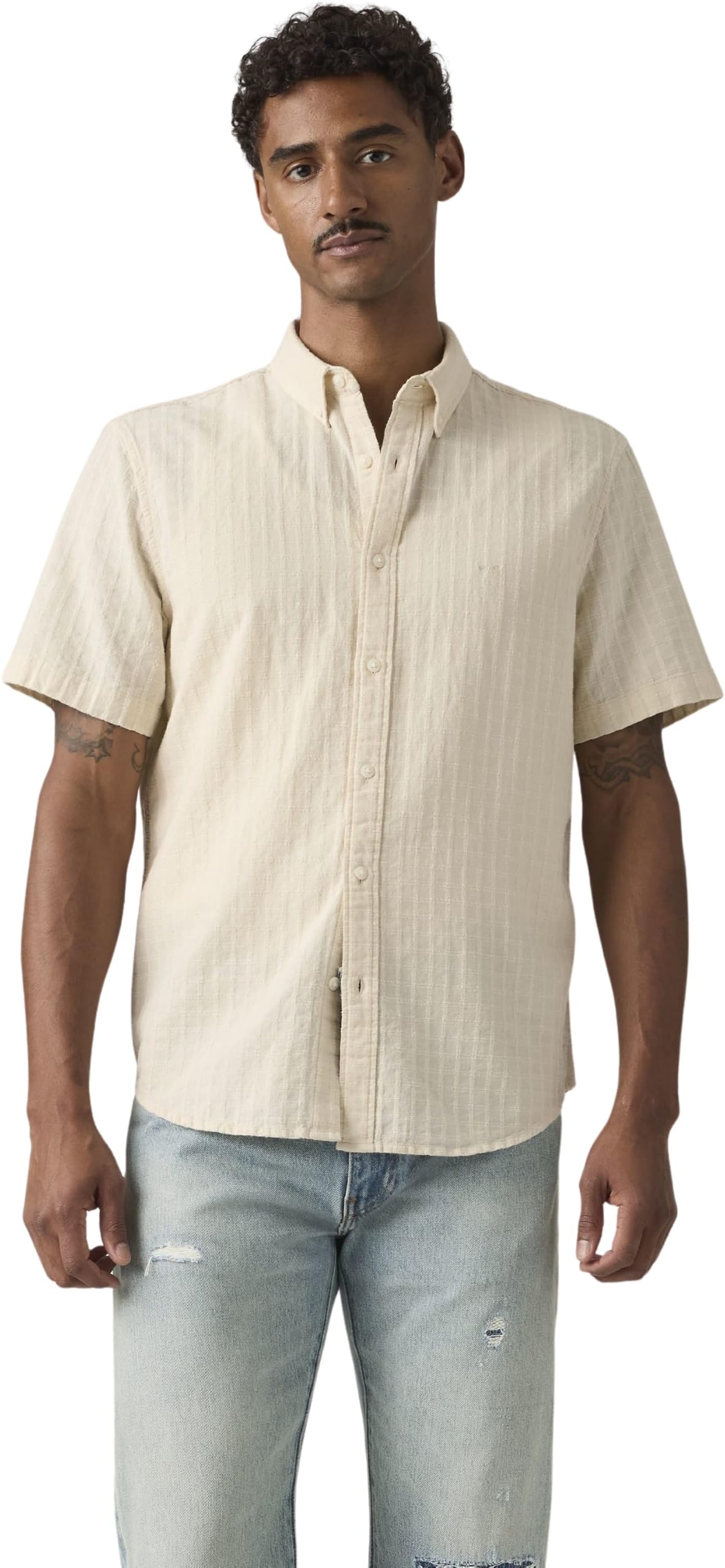 Levi's Authentic Short Sleeve Shirt Men's Beige Large
