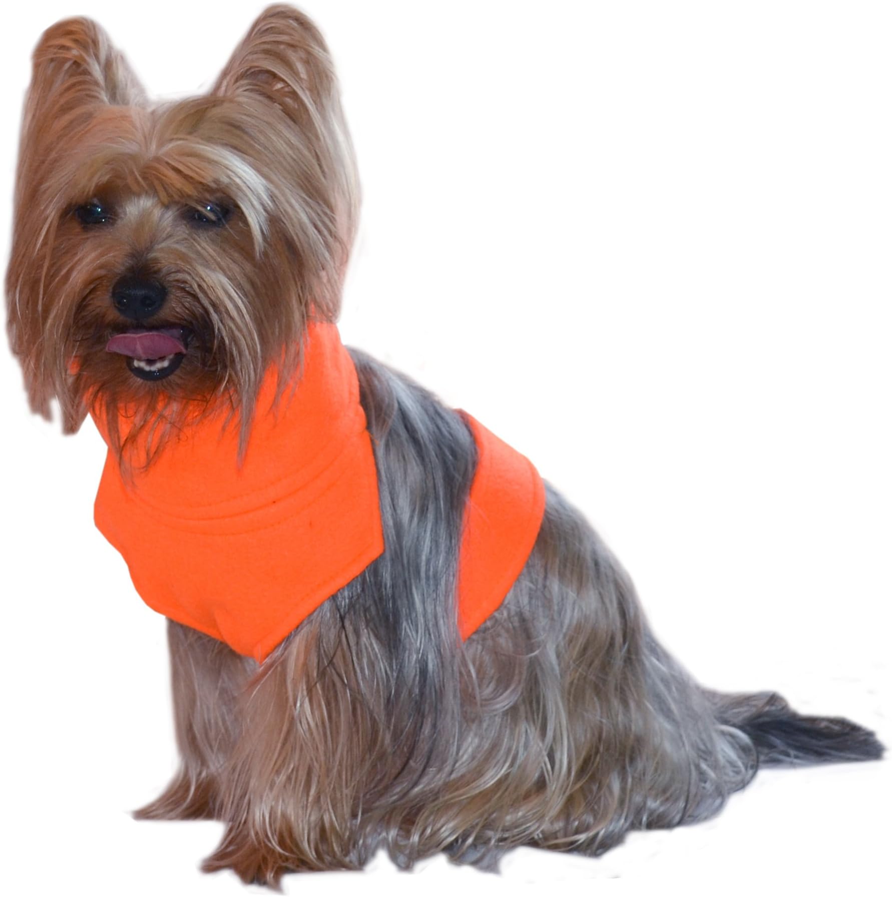 The Doggy Dickey Fleece Neck and Chest Warmer for Small Dogs, X-Small, Safety Orange