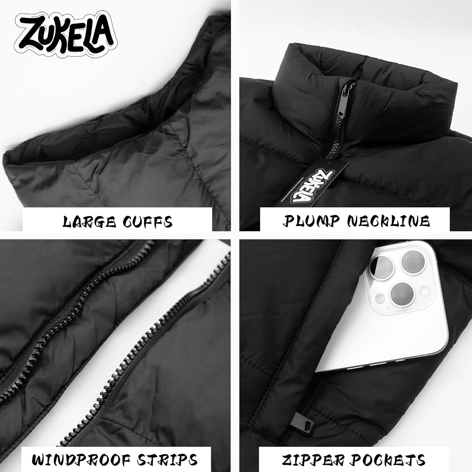 Men's Quilted Puffer Vest Midweight Water-Resistant Warm Big and Tall Classic Outerwear M to 3XL - Image 4