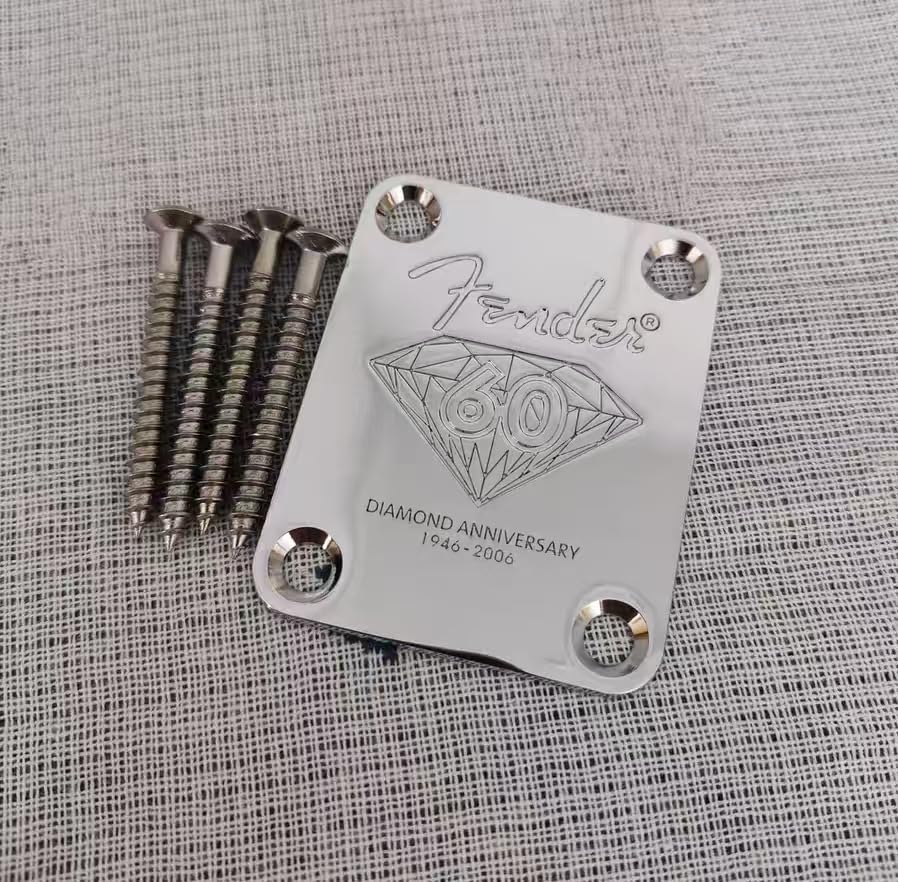 Placa de cuello de guitarra de metal, conector de refuerzo para guardabarros eléctrico bajo (plata)