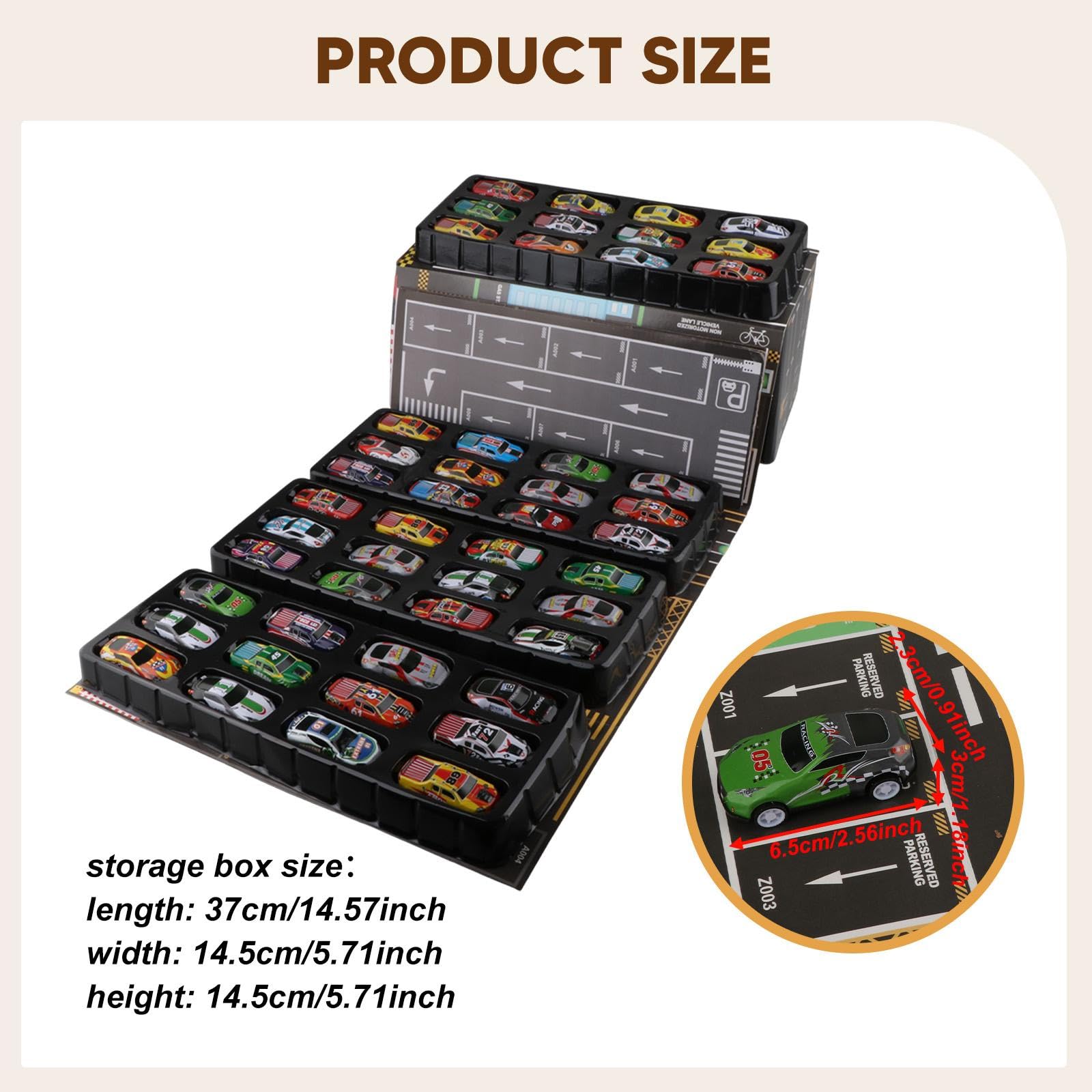 Set di 48 Mini a Retrocarica in Metallo, Auto da Corsa, Veicolo da Gioco, Garage, Pista, Piccola Macchinina Giocattolo, a Frizione, Conteni, Rosso