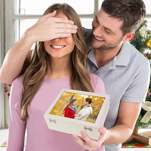 Miniatura 7 de ZEEYUAN Marco de fotos de 5 x 7 pulgadas, doble bisagra, marco de fotos de 5 x 7 pulgadas con caja de exhibición, marco de caja de sombra pequeña de