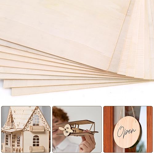 Miniatura 6 de Paquete de 12 hojas de tilo de 18, 0.118 in de tilo para corte láser, hojas de madera sin terminar de 12 x 12 pulgadas para grabado, manualidades,