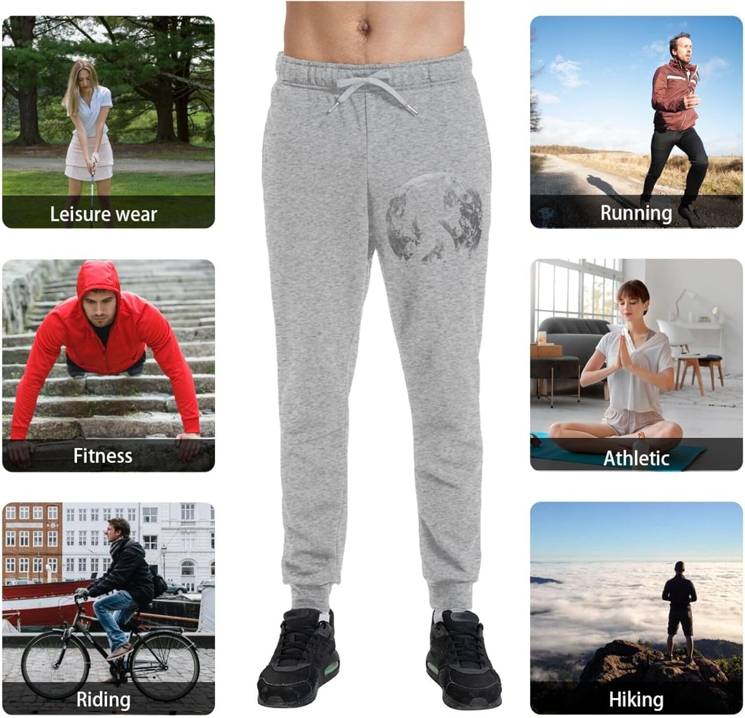 Moon Bigfoot Trees Men's Long Pants Athletic Running Pants Lightweight Quick Dry Gym Sports Pants