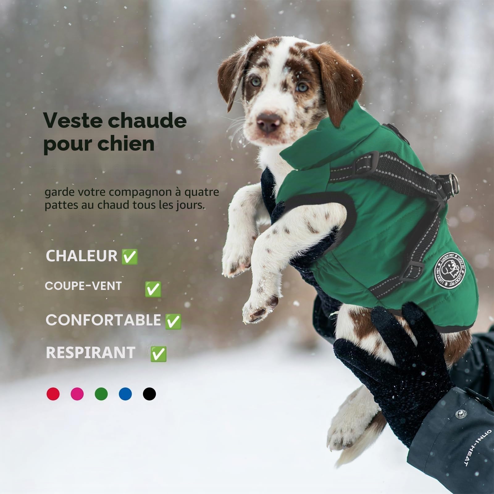 Manteau Chien imperméable Hiver,Manteau Chien avec Harnais,Manteaux d'hiver pour Chiens