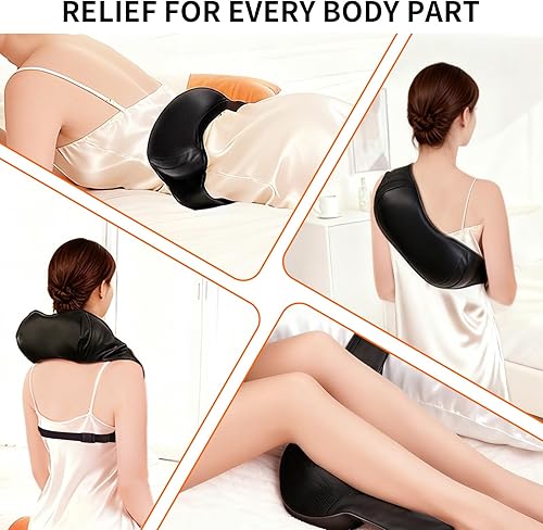 Miniatura 7 de TISSCARE Masajeador de cuello para aliviar el dolor de tejido profundo con 2 niveles de calor, masajeador de espalda Shiatsu manos libres para