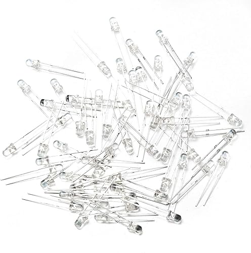 Miniatura 5 de CHANZON 100 unids 0.118 in blanco LED diodo luces (transparente redondo transparente DC 3V 20mA) iluminación brillante lámparas electrónica