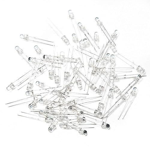 Chanzon 100 Pcs 3mm Blinking White LED Diode Lights 15Hz